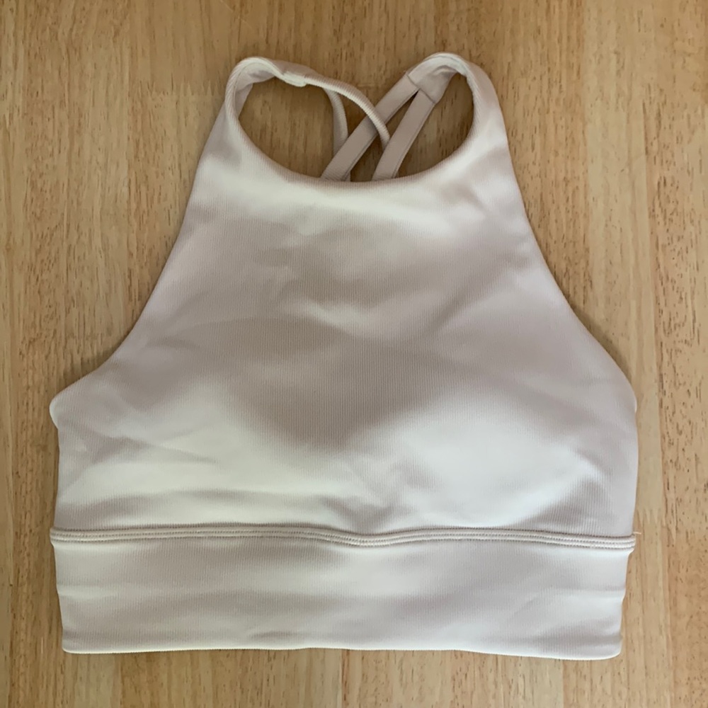 Lululemon Energy Bra High Neck Long Line size 6 white
